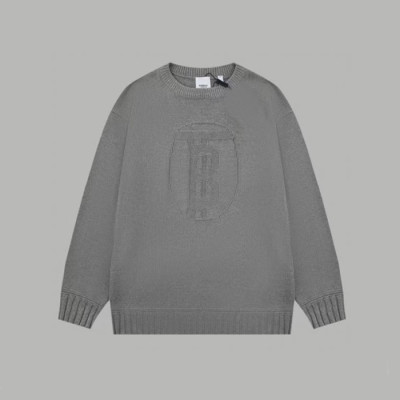 버버리 남성 그레이 크루넥 스웨터 - Burberry Mens Gray Sweaters - bu332x