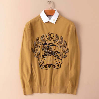 버버리 남성 카멜 크루넥 스웨터 - Burberry Mens Camel Sweaters - bu307x