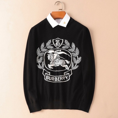 버버리 남성 블랙 크루넥 스웨터 - Burberry Mens Black Sweaters - bu308x