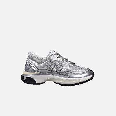 샤넬 여성 CC 로고 샤식스 실버 테니스 스니커즈 【매장-290만원대】 - Chanel Womens Silver Sneakers - ch531x