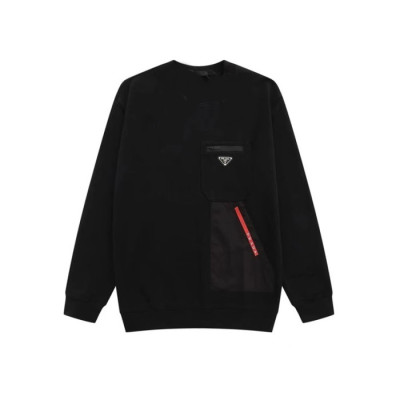 프라다 남성 크루넥 블랙 맨투맨 - Prada Mens Black Tshirts - pr763x
