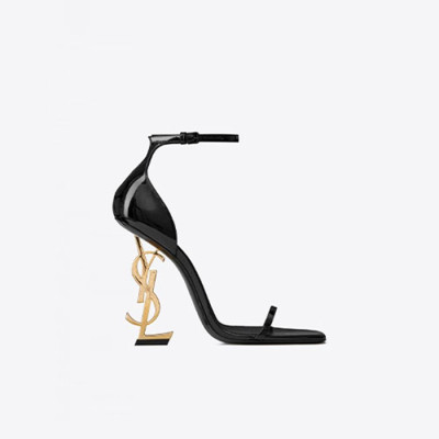 생로랑 여성 페이턴트 오피움 샌들 【매장-240만원대】 - Saint Laurent  Womens Black High-heels - ysl428x
