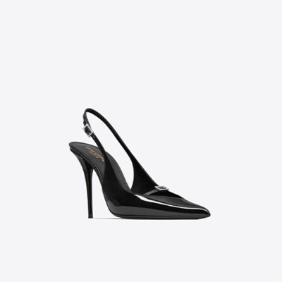 생로랑 여성 페이턴트 슬링백 펌프스 【매장-190만원대】 - Saint Laurent  Womens Black High-heels - ysl431x