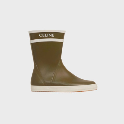 셀린느 여성 플랫 하프 레인부츠 카키 【매장100만원대】 - Celine Womens Khaki Rain Boots - ce229x