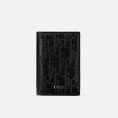 디올 남성 블랙 반지갑 - Dior Mens Black Half Wallets - di807x