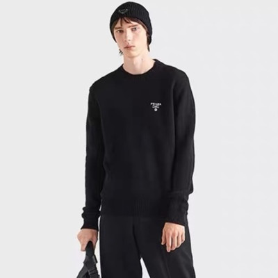 프라다 남성 크루넥 블랙 스웨터 - Prada Mens Black Sweaters - pr784x