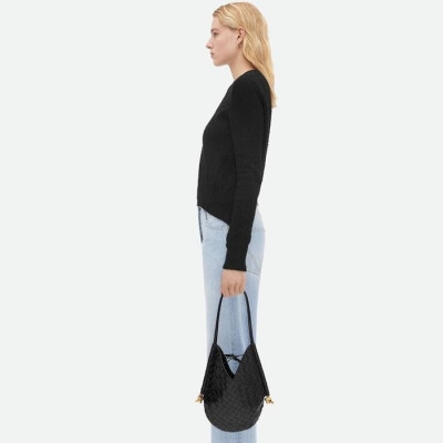 보테가베네타 여성 블랙 숄더백 - Bottega Veneta Womens Black Shoulder Bag - bv224x