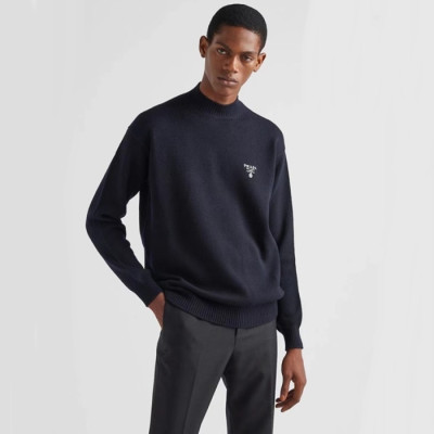 프라다 남성 크루넥 블랙 스웨터 - Prada Mens Black Sweaters - pr807x