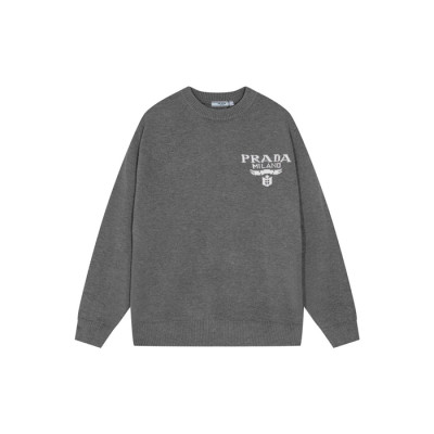 프라다 남성 크루넥 그레이 스웨터 - Prada Mens Gray Sweaters - pr808x