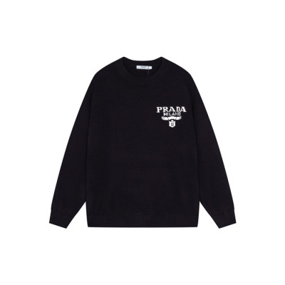 프라다 남성 크루넥 블랙 스웨터 - Prada Mens Black Sweaters - pr809x