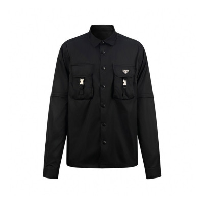 프라다 남성 모던 블랙 셔츠 - Prada Mens Black Shirts - pr835X