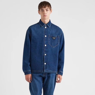 프라다 남성 모던 블루 셔츠 - Prada Mens Blue Shirts - pr837X