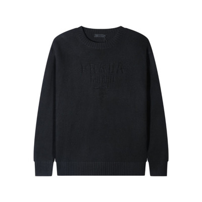 프라다 남성 크루넥 블랙 스웨터 - Prada Mens Black Sweaters - pr839x