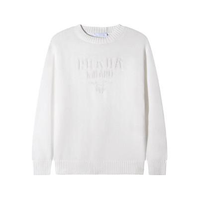 프라다 남성 크루넥 화이트 스웨터 - Prada Mens White Sweaters - pr840x