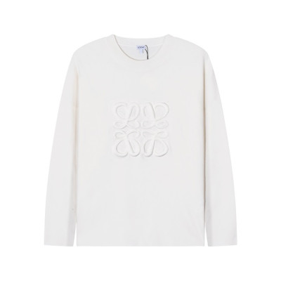 로에베 남성 화이트 크루넥 스웨터 - Loewe Mens White Sweaters - loe812x