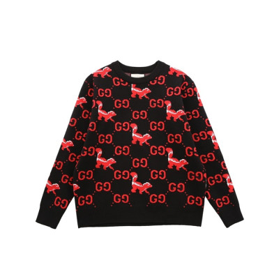 구찌 남성 블랙 크루넥 스웨터 - Gucci Mens Black Sweaters - gu1129x