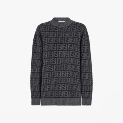 펜디 남성 블랙 크루넥 스웨터 - Fendi Mens Black Sweaters - fe548x
