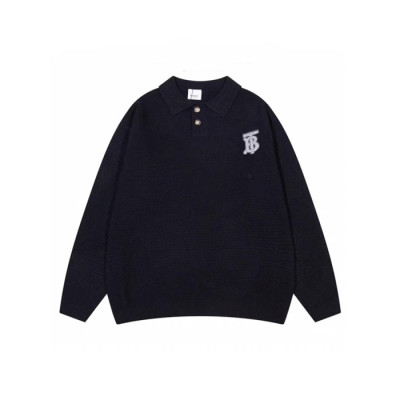 버버리 남성 블랙 폴로 스웨터 - Burberry Mens Black Sweaters - bu356x