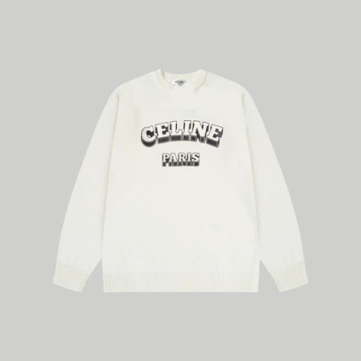 셀린느 남성 크루넥 화이트 니트 - Celine Mens White Knits - ce285x