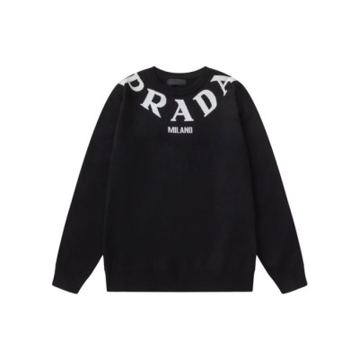 프라다 남성 크루넥 블랙 니트 - Prada Mens Black Knits - pr881x