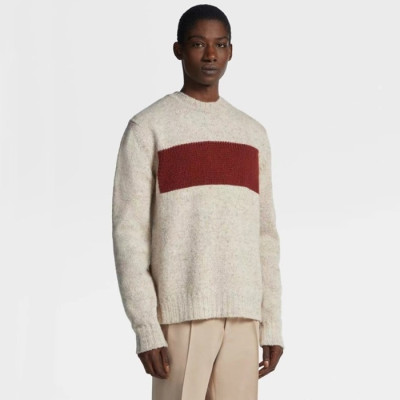 에르메네질도 제냐 남성 아이보리 스웨터 - Ermenegildo Zegna Mens Ivory Sweater - zeg113x