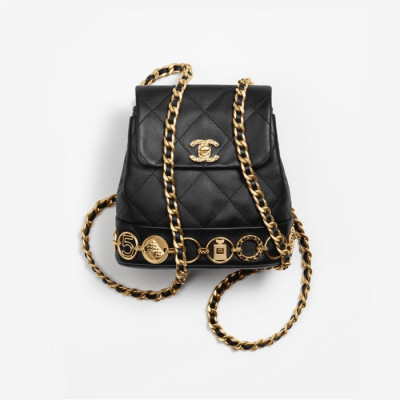 샤넬 여성 블랙 23B 백팩 - Chanel Womens Black Back Pack - chb02x
