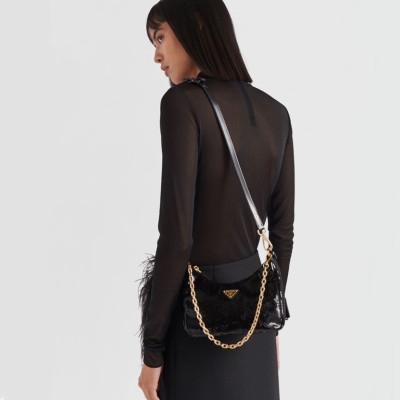 프라다 여성 블랙 호보백 - Prada Womens Black Hobo Bag - prb118x