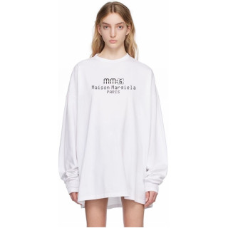 메종 마르지엘라 여성 화이트 긴팔티 - Maison Margiela Womens White Tshirts - mac86x