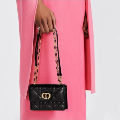 디올 여성 블랙 카로백 - Dior Womens Black Caro Bag - dib322x