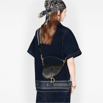디올 여성 블랙 새들백 - Dior Womens Black Saddle Bag - dib367x