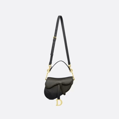 디올 여성 블랙 새들백 - Dior Womens Black Saddle Bag - dib393x