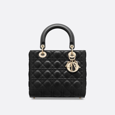 디올 여성 블랙 레이디 백 - Dior Womens Black Lady Bag - dib412x