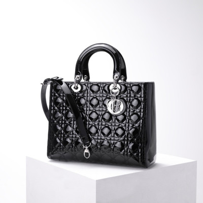 디올 여성 블랙 레이디 백 - Dior Womens Black Lady Bag - dib417x