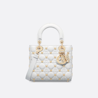 디올 여성 화이트 레이디 백 - Dior Womens White Lady Bag - dib422x