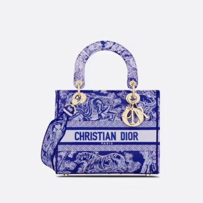 디올 여성 블루 레이디 백 - Dior Womens Blue Lady Bag - dib525x