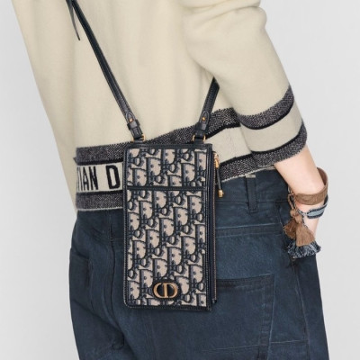 디올 여성 네이비 몽테뉴 폰백 - Dior Womens Navy Phone Bag - dib570x