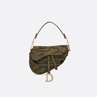 디올 여성 카키 새들백 - Dior Womens Khaki Saddle Bag - dib802x