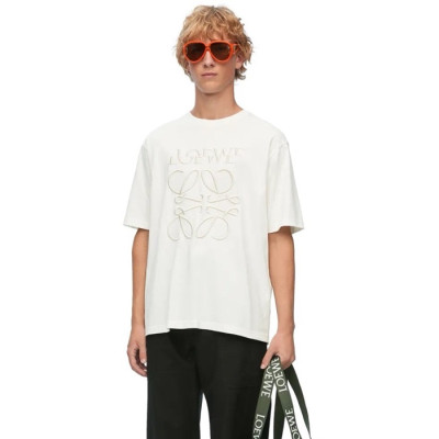 로에베 남/녀 화이트 반팔티 - Loewe Unisex White Short sleeved Tshirts - loc194x