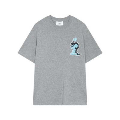 아미 남성 크루넥 그레이 반팔티 - Ami Mens Gray Tshirts - amc251x