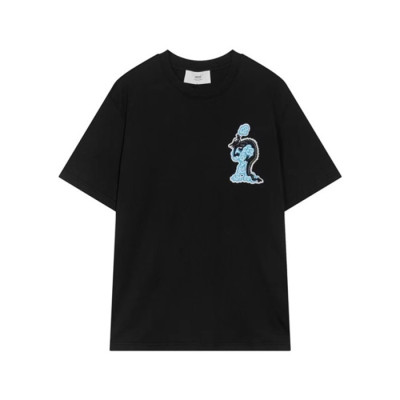 아미 남성 크루넥 블랙 반팔티 - Ami Mens Black Tshirts - amc252x