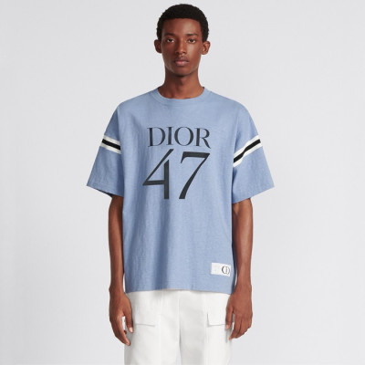 디올 남성 블루 반팔티 - Dior Mens Blue Tshirts - dic280x