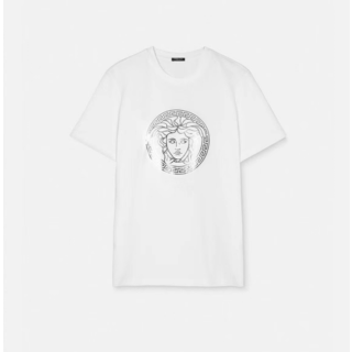 베르사체 남성 이니셜 화이트 반팔티 - Versace Mens Initial White Tshirts - vec02x