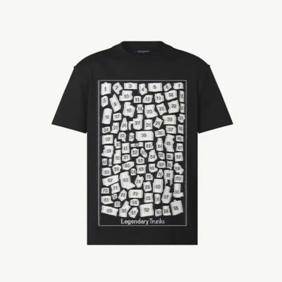 루이비통 남성 블랙 반팔티 - Louis vuitton Mens Black Tshirts - lvc311x