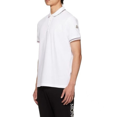 몽클레어 남성 화이트 폴로 반팔티 - Moncler Mens White Tshirts - moc173x