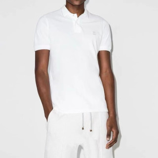 브루넬로쿠치넬리 남성 화이트 폴로 반팔티 - Brunello Cucinelli Mens White Tshirts- brc305x
