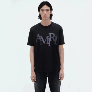 아미리 남성 블랙 크루넥 반팔티 - Amiri Mens Black Tshirts - amr316x