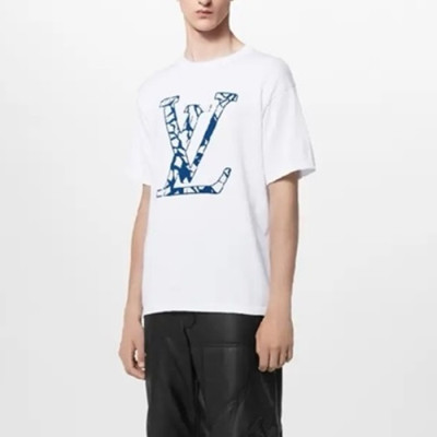 루이비통 남성 화이트 반팔 티셔츠 - Louis vuitton Mens White Tshirts - lvc325X