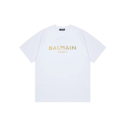 발망 남성 크루넥 화이트 반팔티 - Balmain Mens White Tshirts -  bmc03x