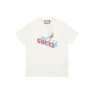 구찌 남성 아이보리 반팔티 - Gucci Mens Ivory Tshirts - guc320x