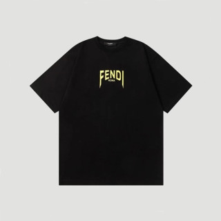 펜디 남성 블랙 크루넥 반팔티 - Fendi Mens Black Tshirts - fec207x